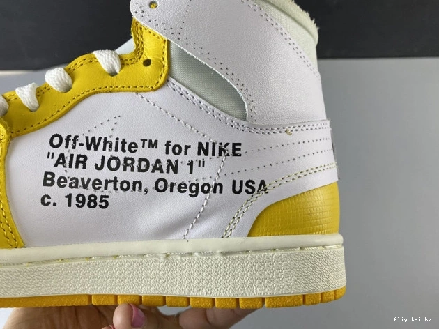 Off-White Jordan 1 Dark NRG x Yellow-Cone AQ0818-149 Air White Powder 0925